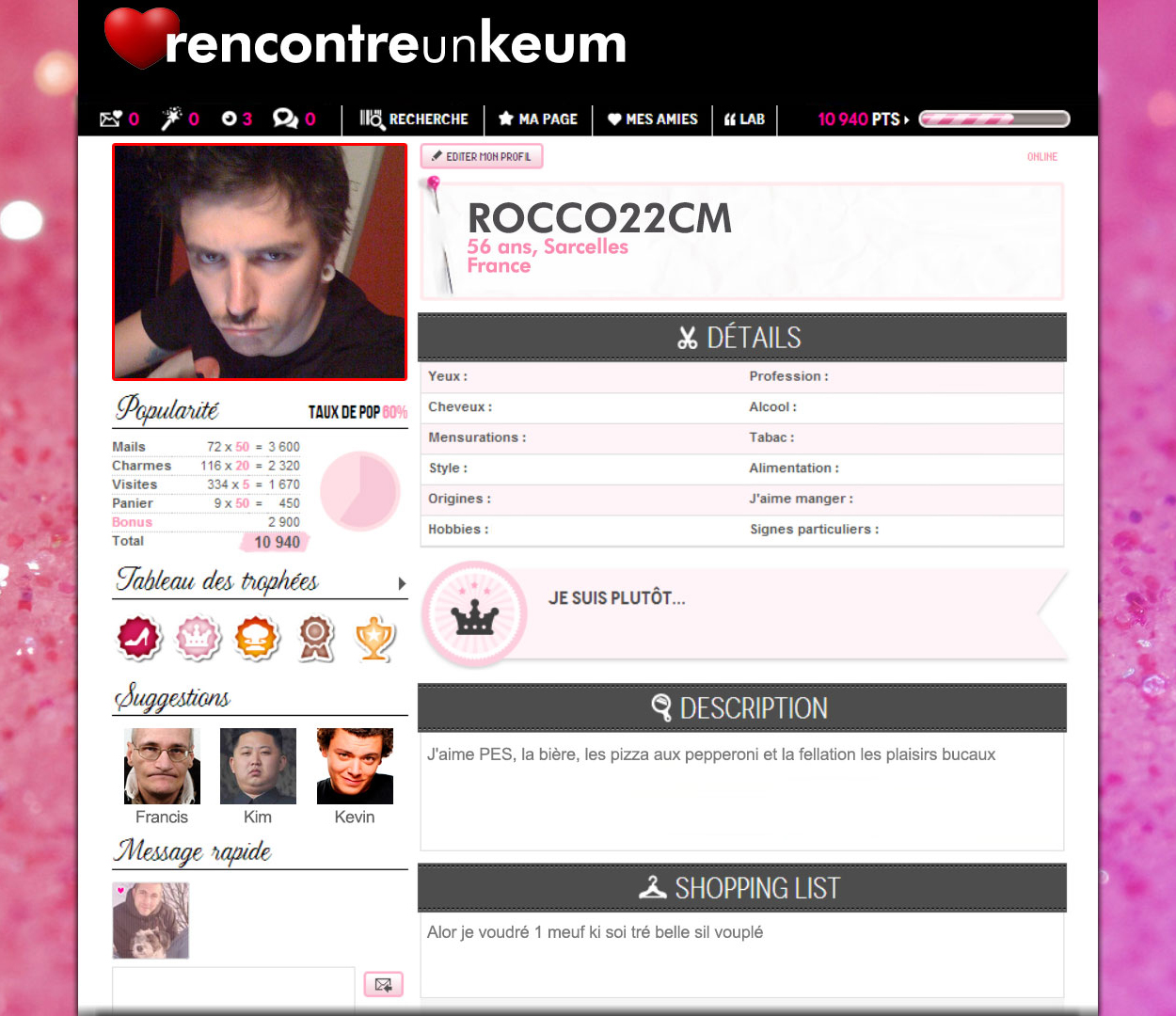 remplir profil rencontre