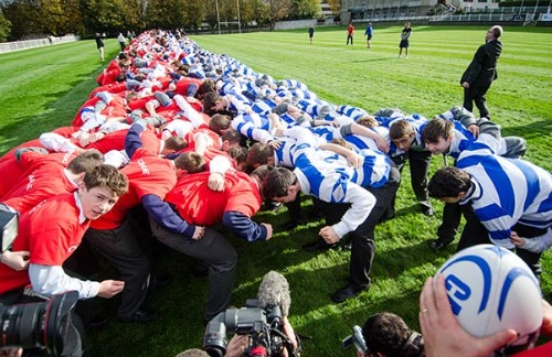 Largest rugby scrum
