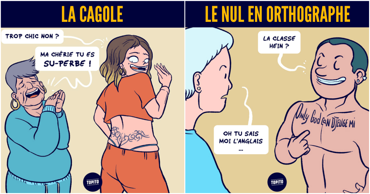 Top 10 des illustrations sur les différents types de tatoués