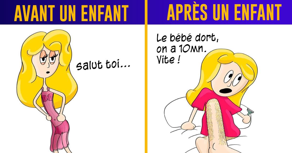 Top 13 des illustrations sur la vie avant/après avoir un enfant