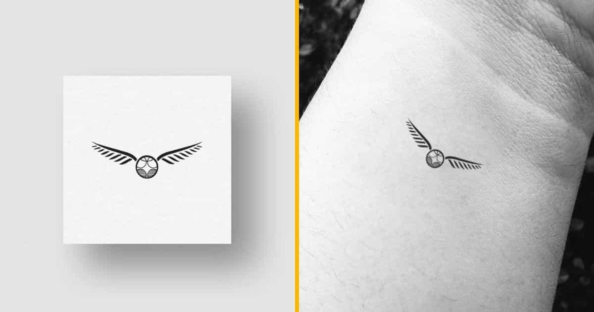 Lys Tattoo - Tatouage thème Harry potter, vif d'or