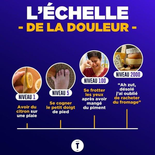 Topito infographies echelle douleur fromage
