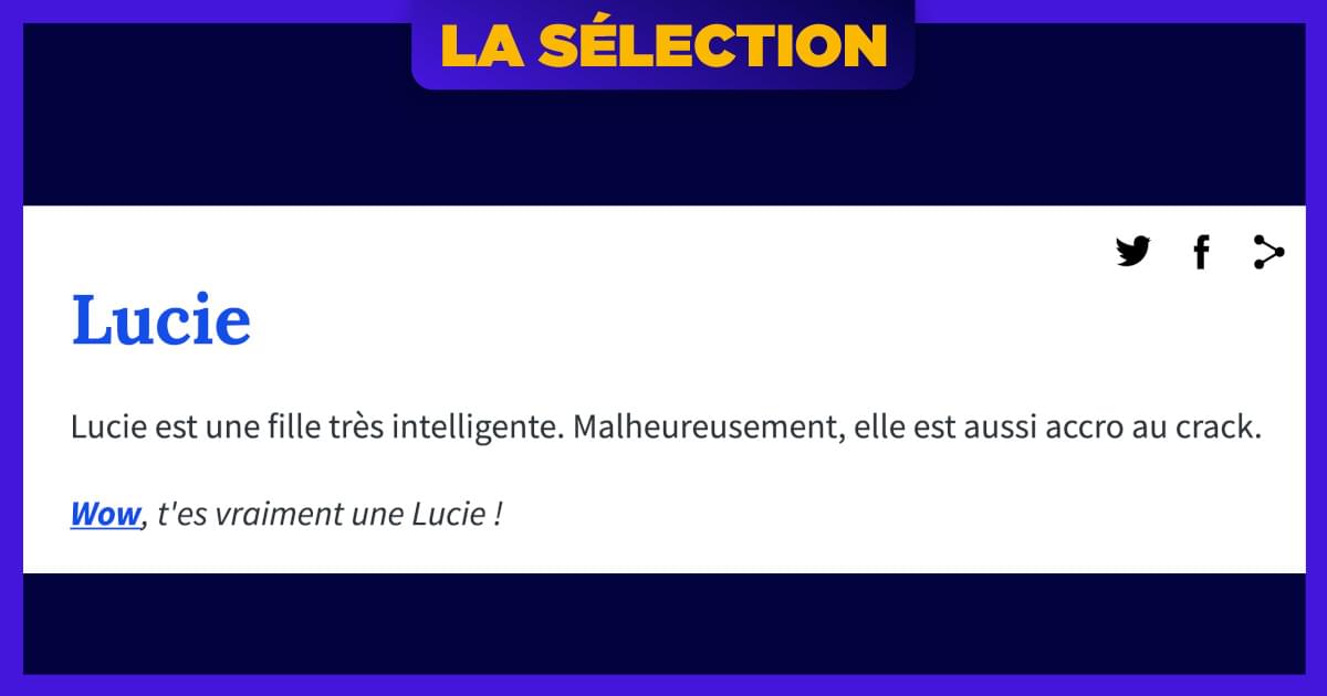 Top 15 des définitions drôles de prénoms par Urban Dictionary