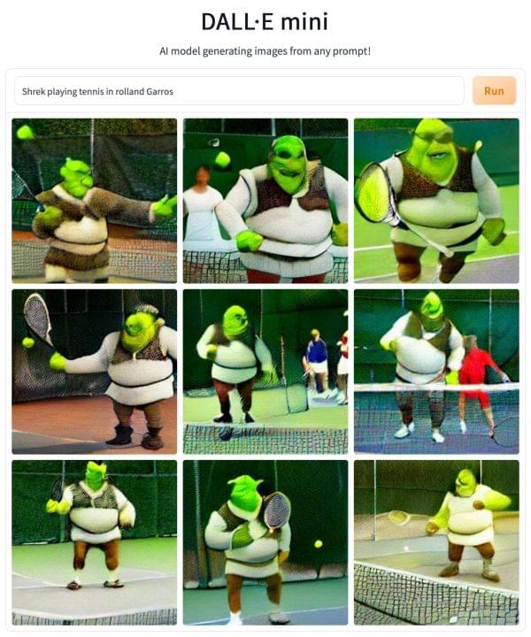 Shrek tennis dall e