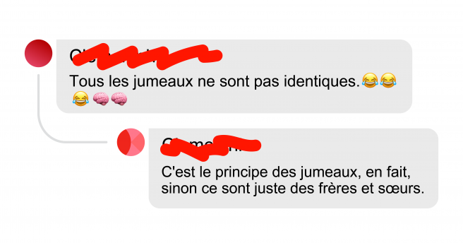 Une personne stupide qui pense que les jumeaux doivent vraiment être identiques