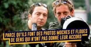 Patrick Timsit et Vincent Lindon en train de jouer les paparazzis avec de très gros objectifs