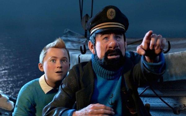 Tintin and Captain Haddock in Spielberg's film