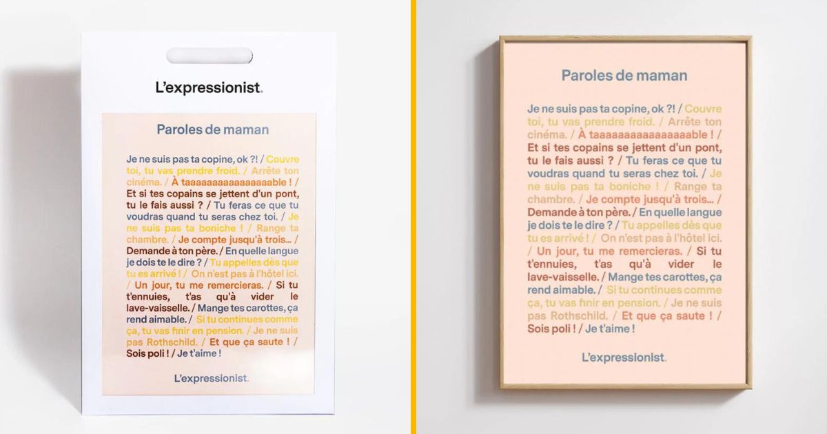 Un poster avec les meilleures répliques de maman, celles qui ont bercé ton enfance