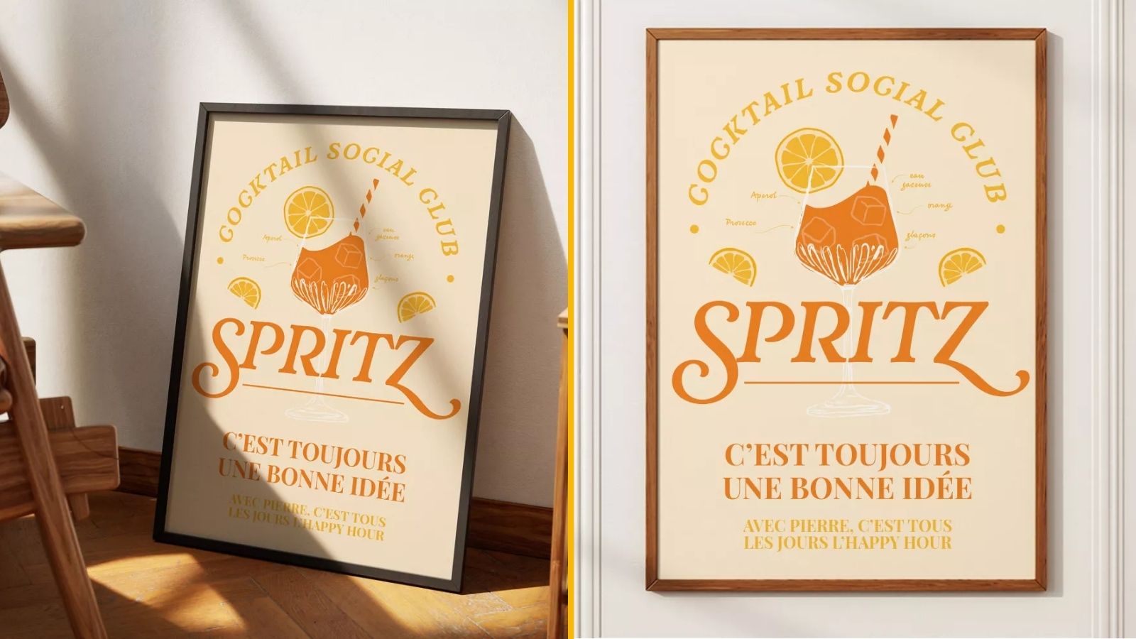 Une affiche Spritz à personnaliser, pour les amoureux de l’apéro