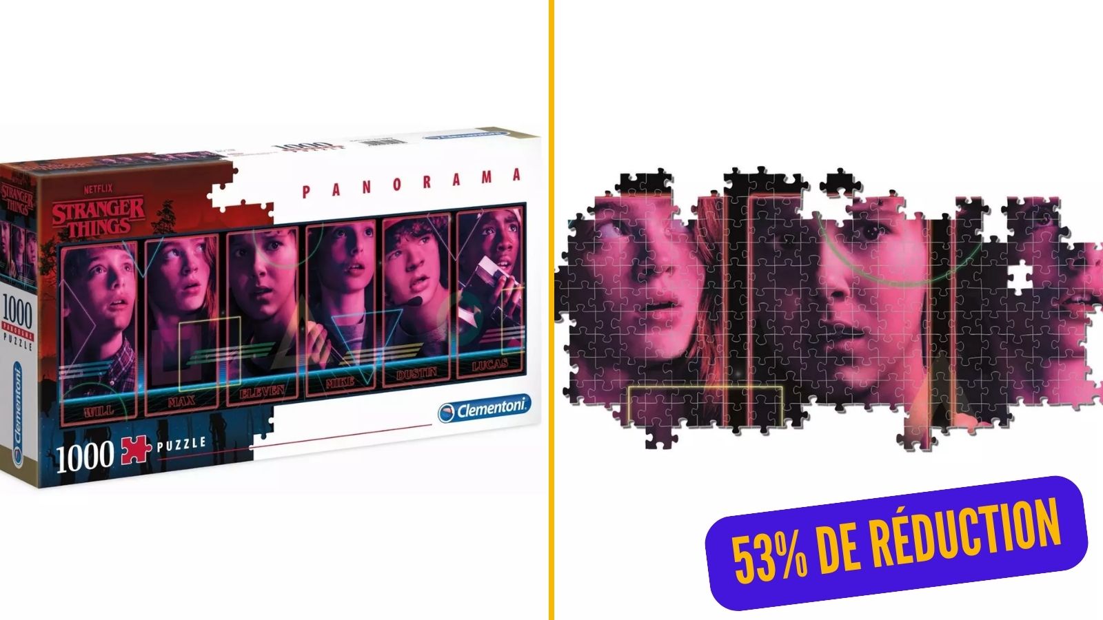 Un puzzle panorama de 1000 pièces Stranger Things à moitié prix pendant les soldes