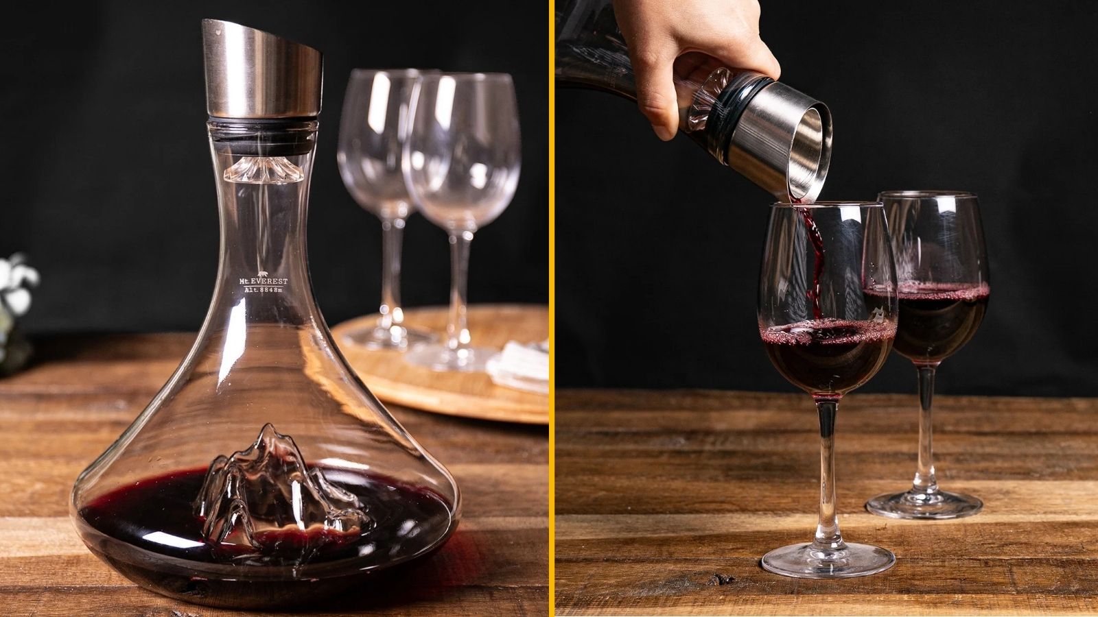 Une carafe à décanter en cristal