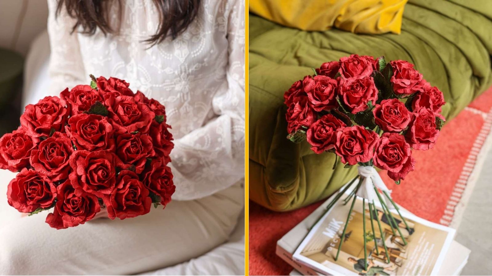 Un bouquet de fleurs en papier, pour être au taquet pour la Saint-Valentin