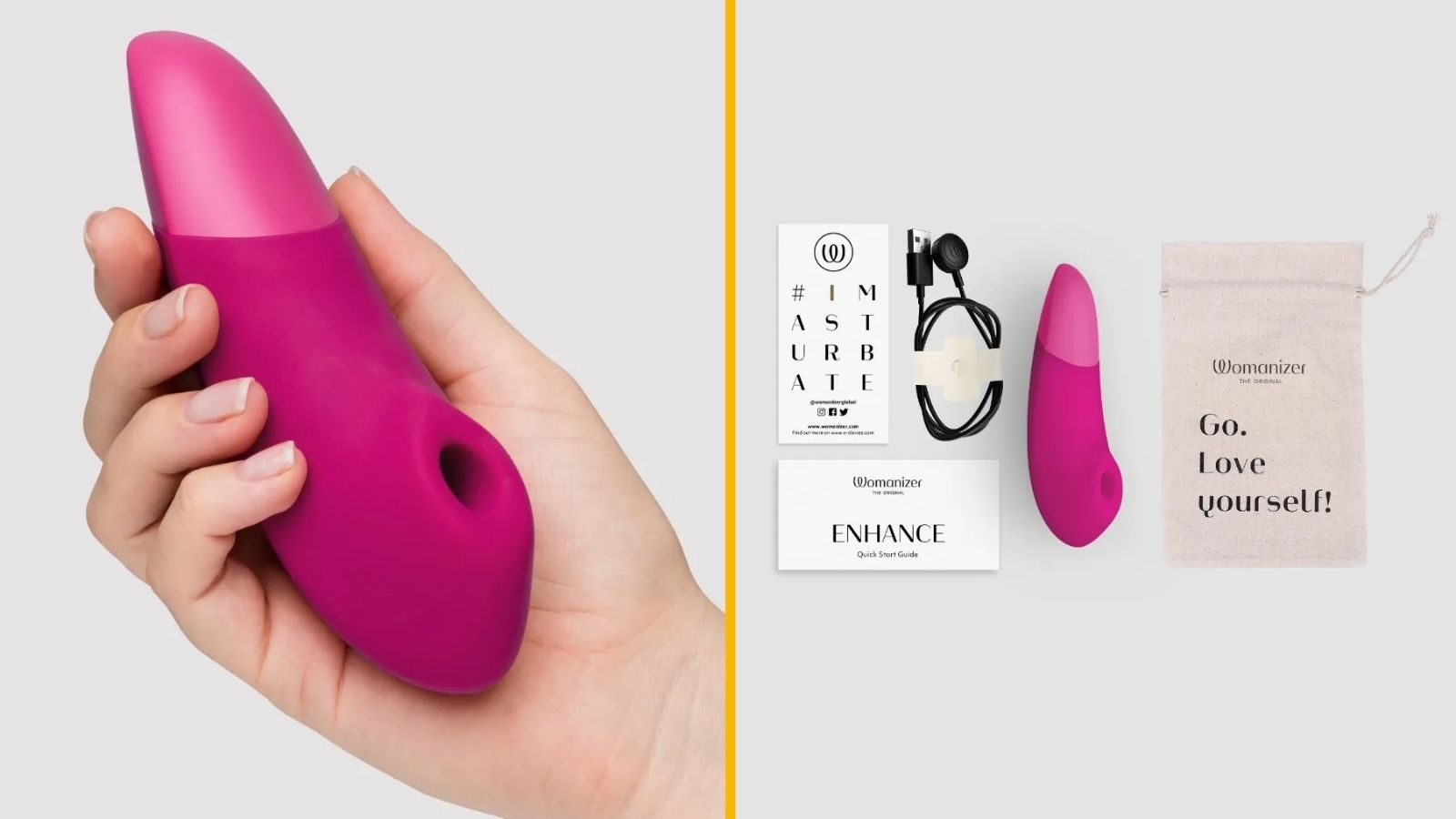 Un stimulateur clitoridien Womanizer avec 10 niveaux d’intensité