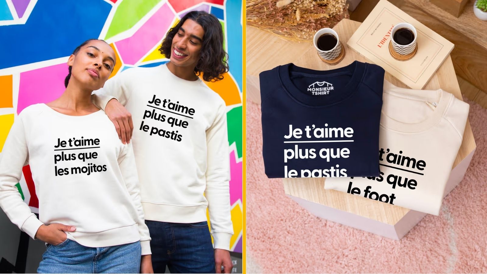 Un t-shirt « Je t’aime plus que… » personnalisé, pour les amoureux fou