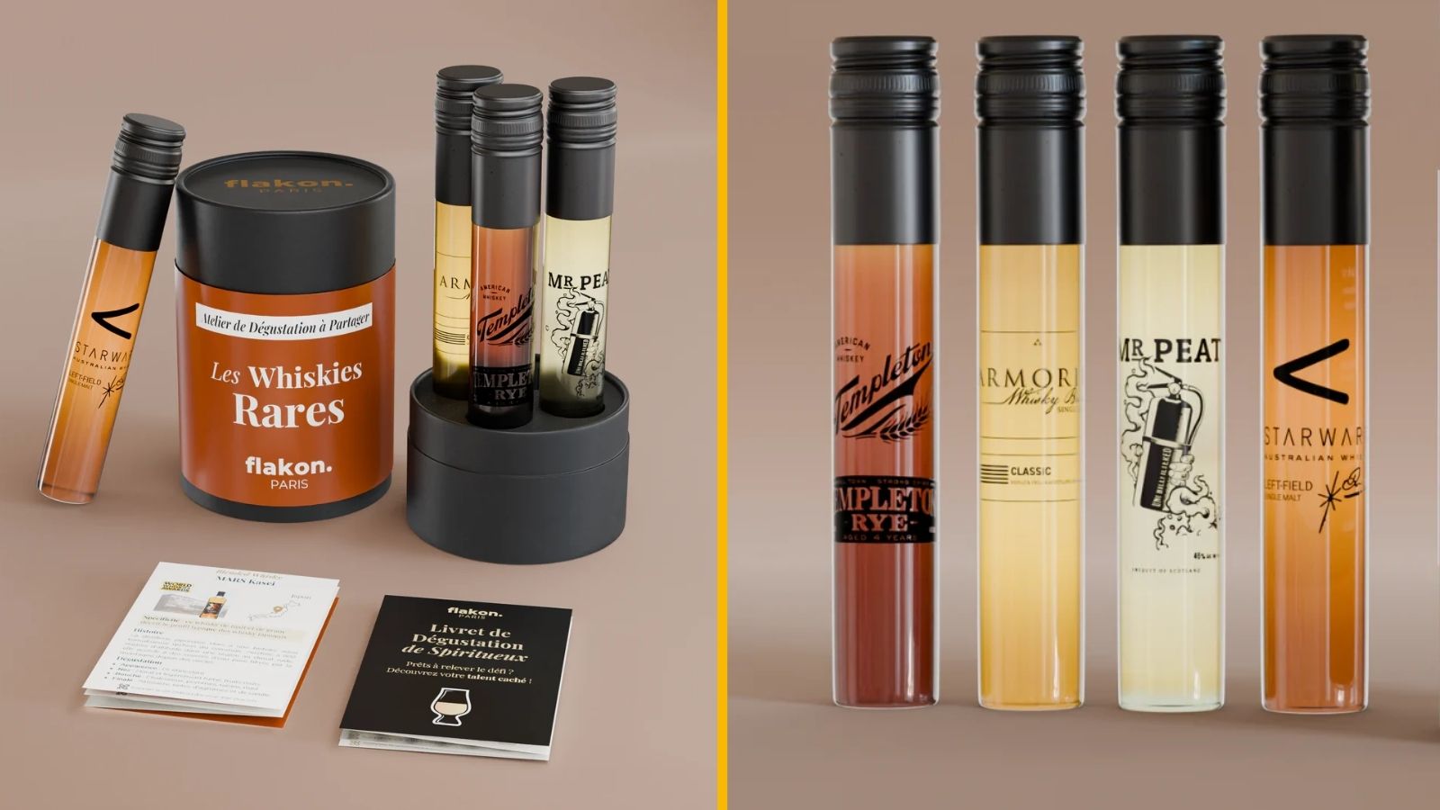 Un coffret de whiskies rares en flacon, pour les fins gourmets