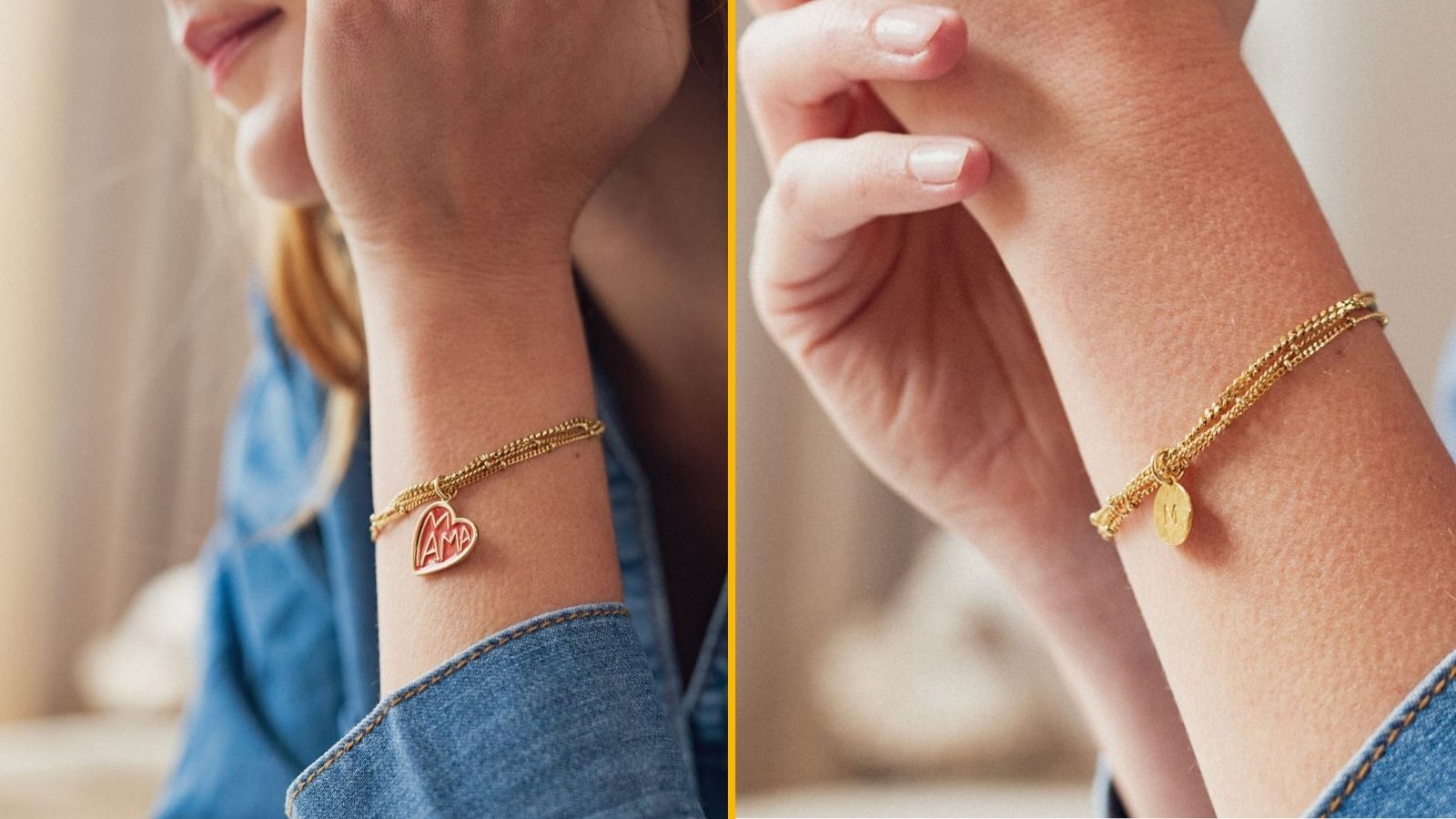 Un bracelet triple chaîne, pour déclarer votre flamme à votre maman